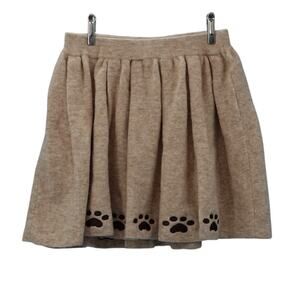 Kina & Tam Size Medium Wool Paw Print Skirt